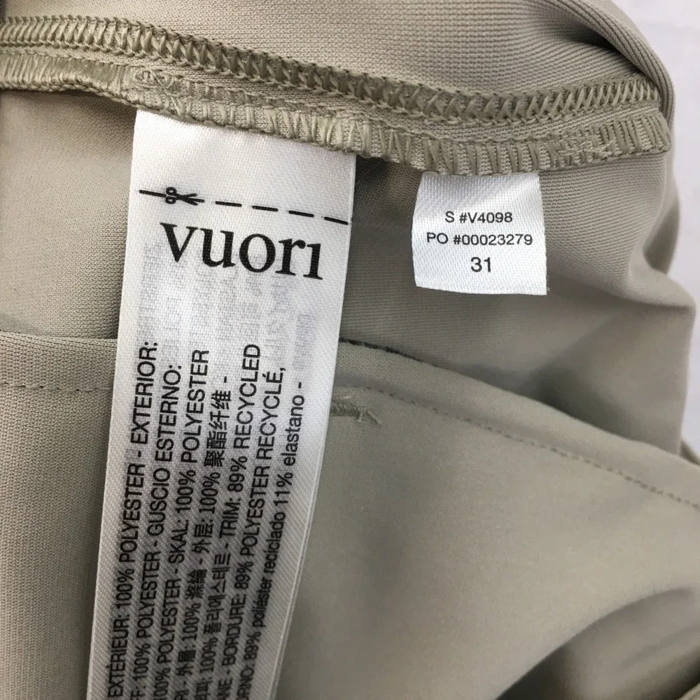 Vuori Meta Pants Mens 31 Khaki Tan Technical Performance Tapered Chino Trouser